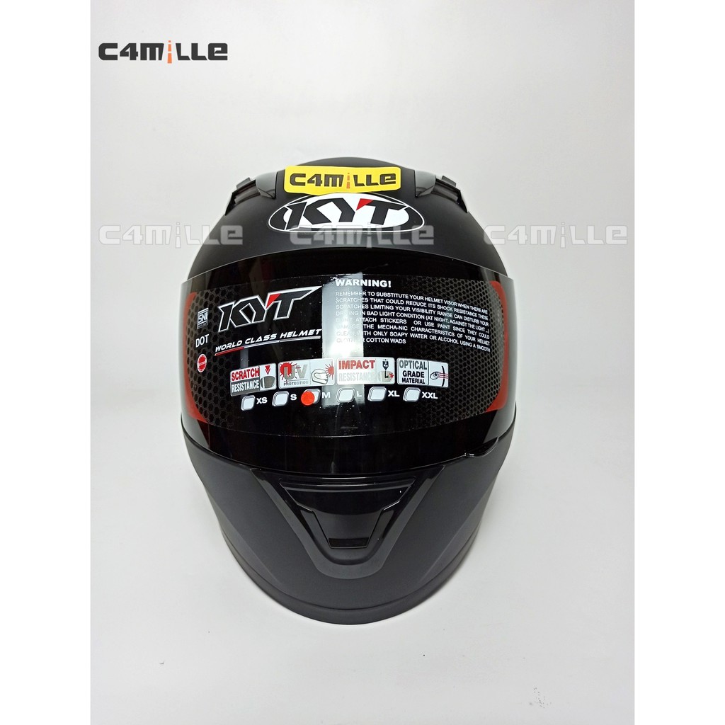 HELM KYT R10 R 10 SOLID BLACK DOFF FULL FACE-3