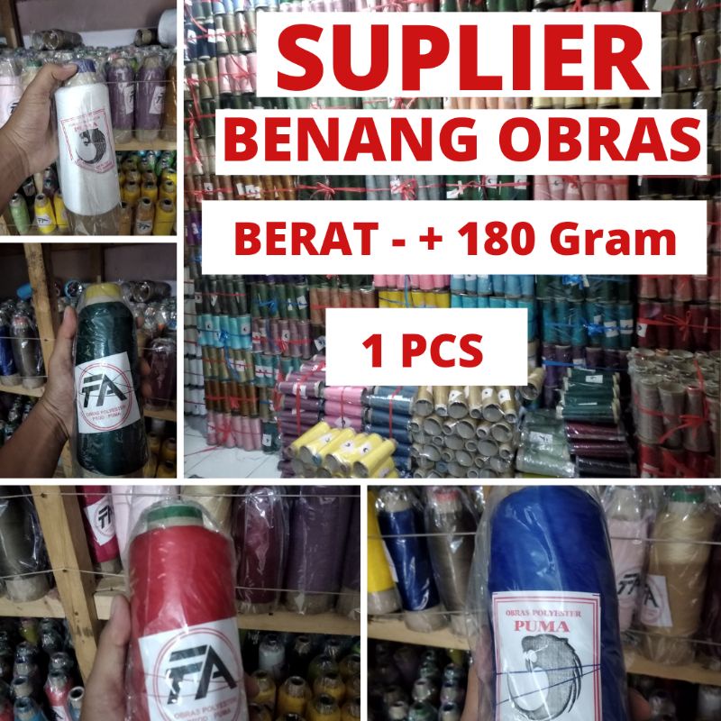 BENANG OBRAS POLYESTER BERAT -+150 gram WARNA LENGKAP | TERMURAH