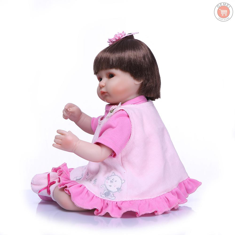 40cm//16inch Lifelike Silicone Newborn Baby Doll with Rabbit Toy Pacifier Set