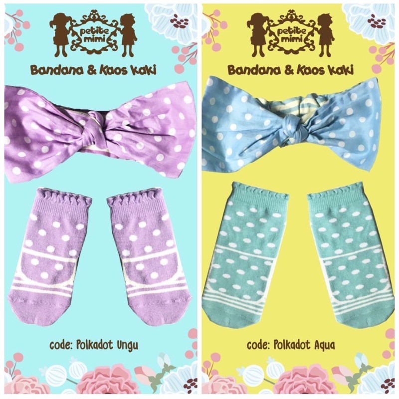 Petite Mimi Kaos Kaki Bandana Bayi / Bando Gift Set