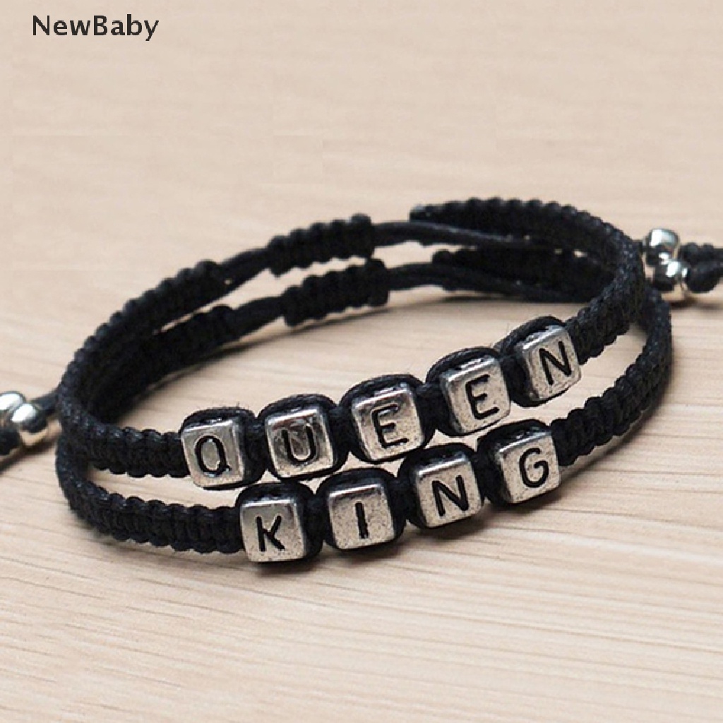 Gelang Tangan Handmade Desain Tulisan Kingqueen Untuk Pasanganpriawanitahadiah Pernikahan