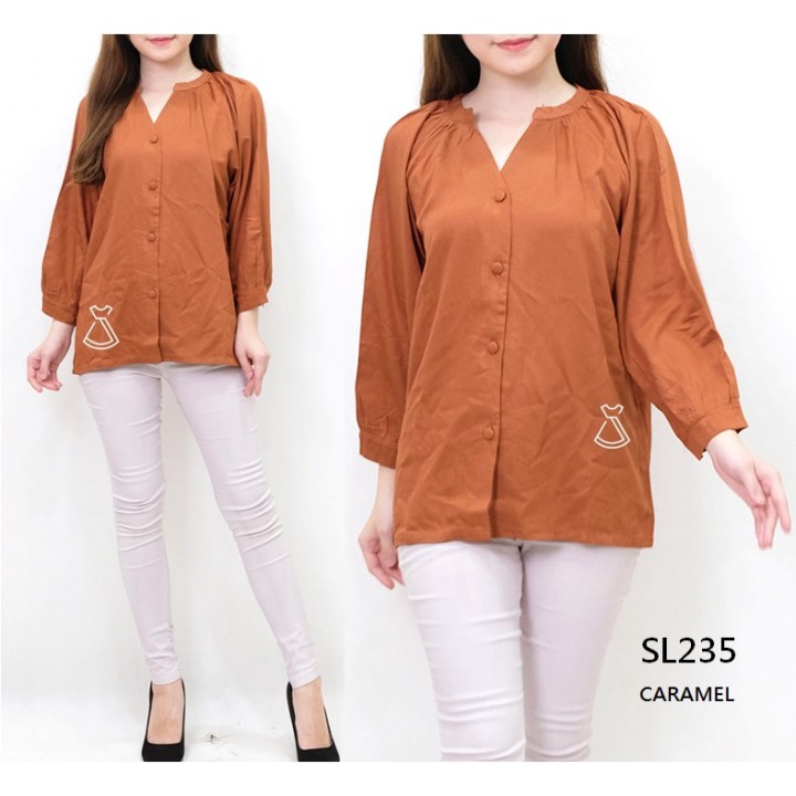 SL235 - Atasan Wanita Rayon Twill Korean Look