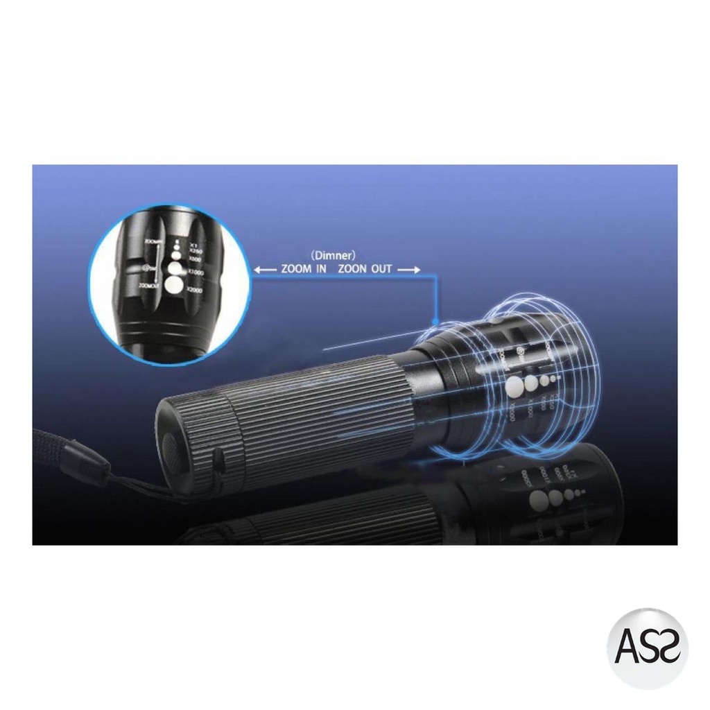 ASS Shop - TaffLED Senter LED Flashlight Cree Q5 2000 Lumens - LF000U01