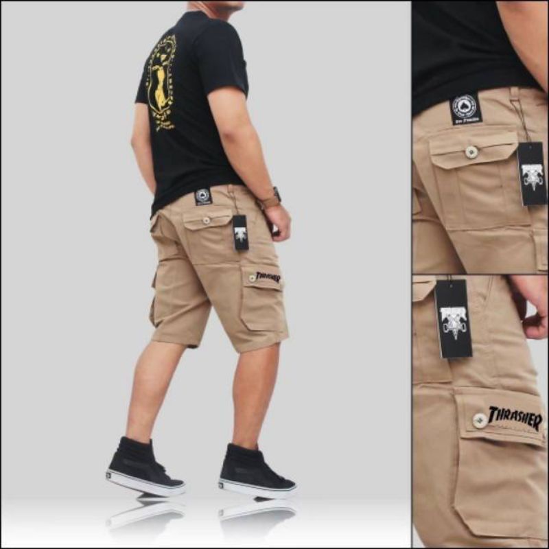 THRASHER CELANA CARGO PENDEK BAHAN DRILL