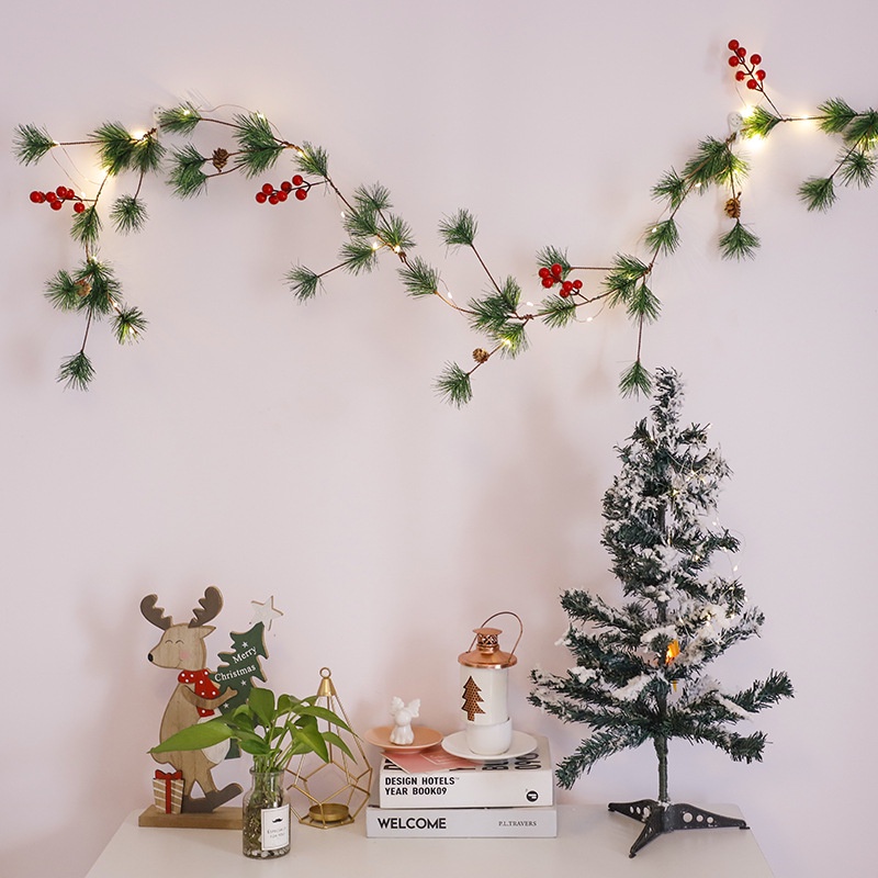 [20Led 2M New Christmas Lights] [Cherry String Light] [Christmas Tree Decoration Rattan Wire Lamp]