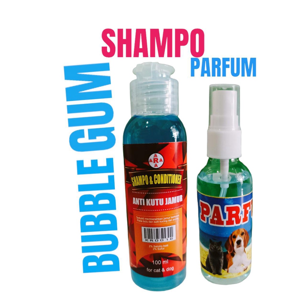 SHAMPO 100 ML + PARFUM 100 ML SAMPO DAN PARFUM KUCING ANJING ANTI KUTU JAMUR BACTERI DAN RONTOK