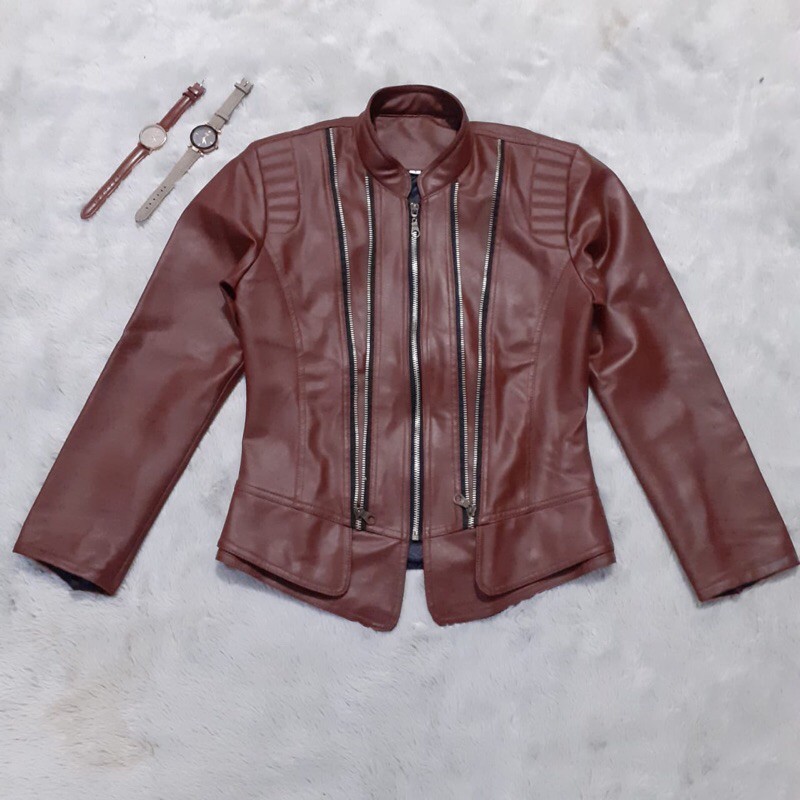 Jaket Kulit Wanita Coklat