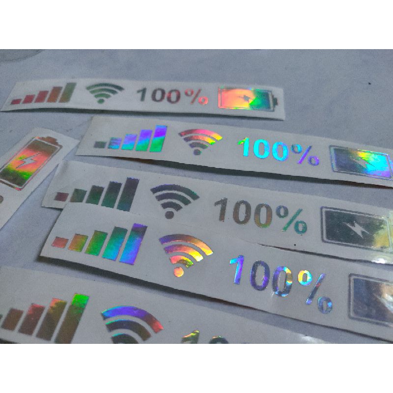 STIKER HOLOGRAM LOGO WIFI , SINYAL, BATREY HP .