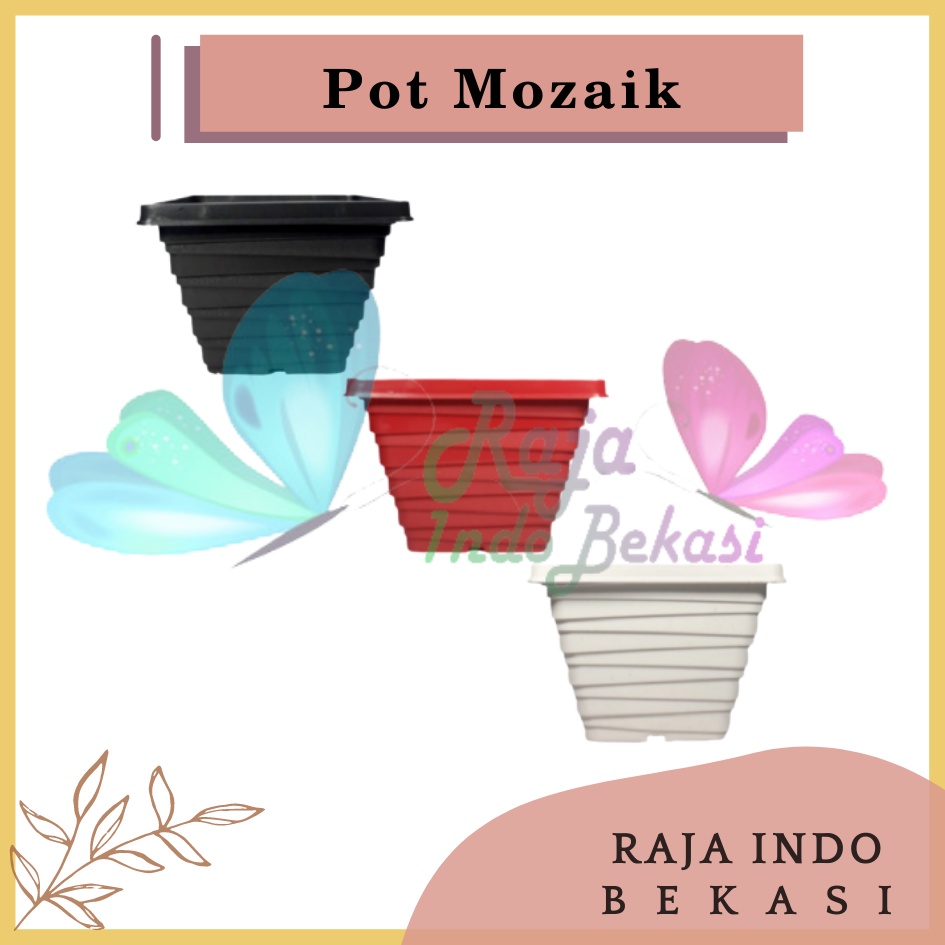 Pot Mozaik 21 Warna Warni By Garden Of Love Pot Bunga Plastik Putih Murah Mirip Pot Kenanga 21 Putih