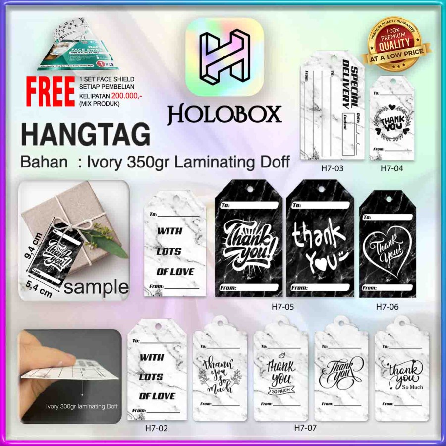 

Hang Tag Motif – Label Baju – With Lots Of Love 9,4x5,4 | H7