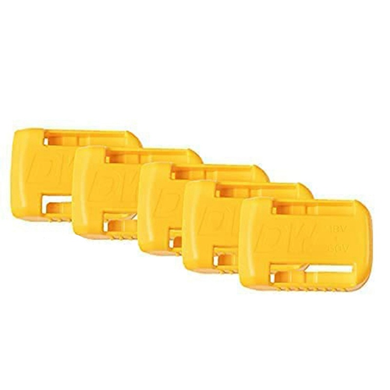 5 Packs Battery Holder Dock Mounts for DeWalt 20V 60V Battery, Wall Panel Shelf Belt Clip Storage Organizer Protector