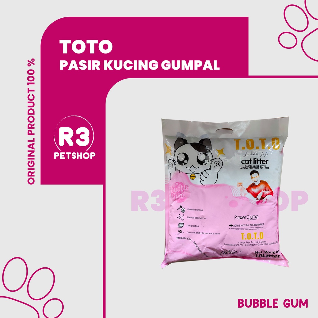 Pasir kucing gumpal wangi TOTO 10L (EKSPEDISI)