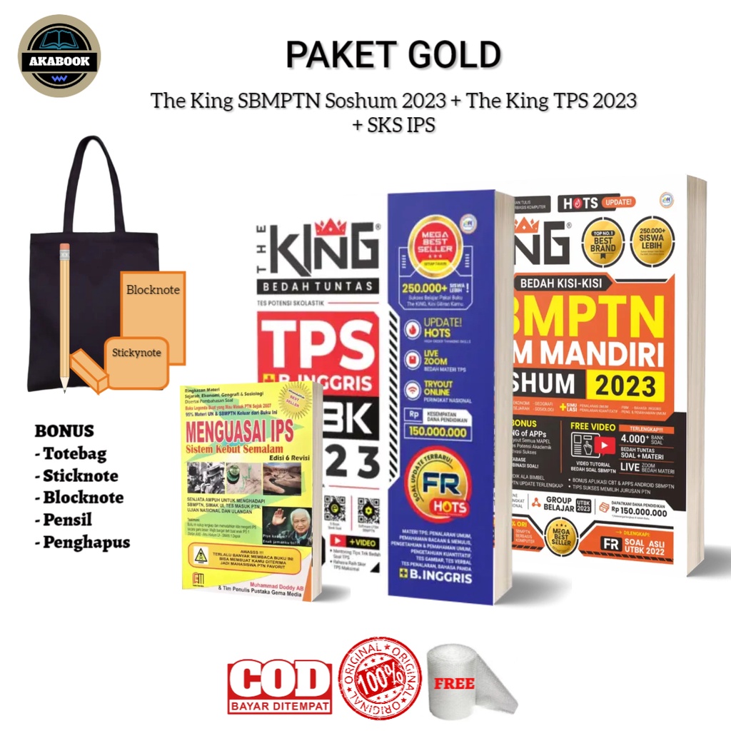 The King SBMPTN SOSHUM 2023 + The King TPS UTBK 2023 Paket Super Lengkap Buku SBMPTN 2023-PAKET GOLD