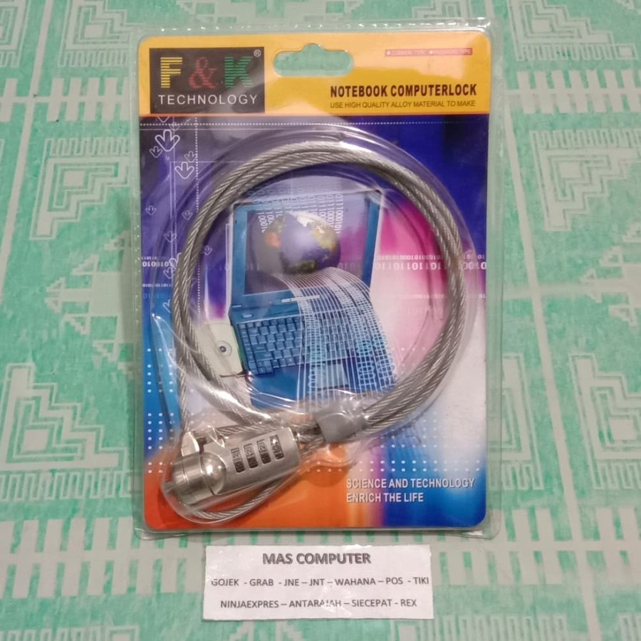 KUNCI LAPTOP MODEL KUNCI / KUNCI LAPTOP MODEL PIN / KUNCI LAPTOP MODEL KEPALA T / KUNCI LAPTOP F&K NOTEBOOK/LAPTOP COMPUTER LOCK KUNCI DAUBEL-5