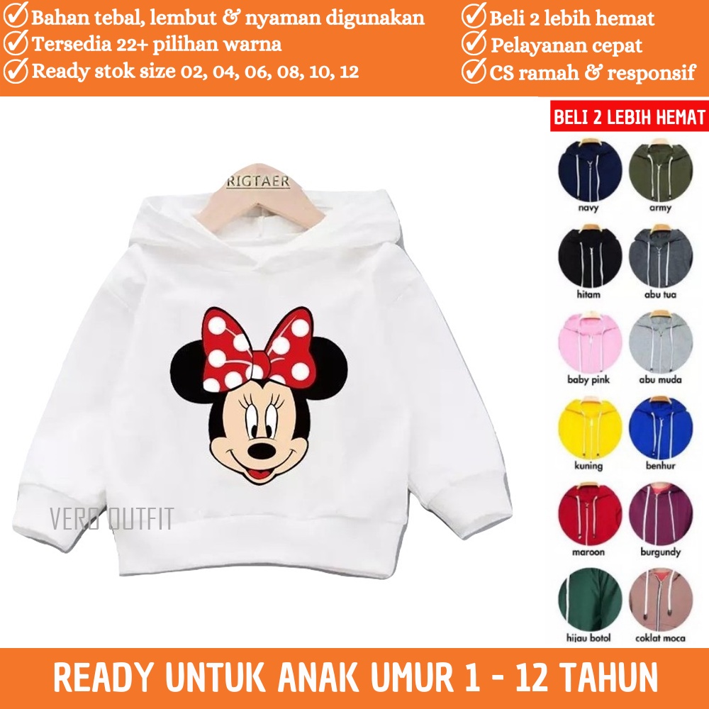 Jaket Hodi Anak Kecil Gambar Mickey Mouse Lucu Bayi Balita Cowok Cewek Laki Laki Perempuan Couple Ke