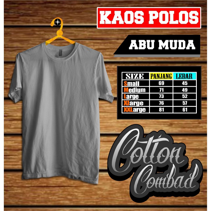 KAOS POLOS ABU MISTY/KAOS COTTON/COTTON COMBAD/KAOS SATUAN/KAOS CASUAL/KAOS KEREN/KAOS SABLON/