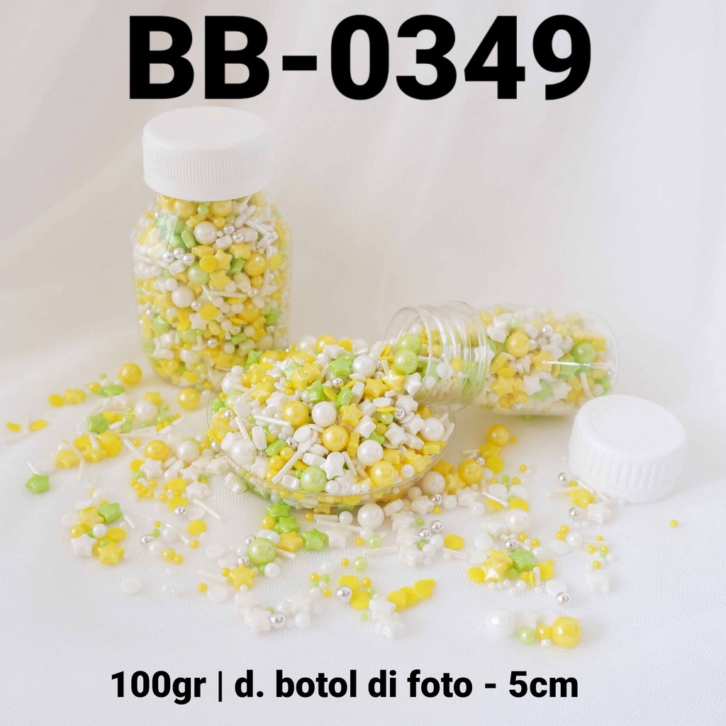 

BB-0349 Sprinkles sprinkle springkel 100gr mutiara bintang kuning yamama baking grosir murah sprinkles cake dekorasi mutiara trimit decoration story sprinklestory sprinklesstory sprinkle story yamama baking