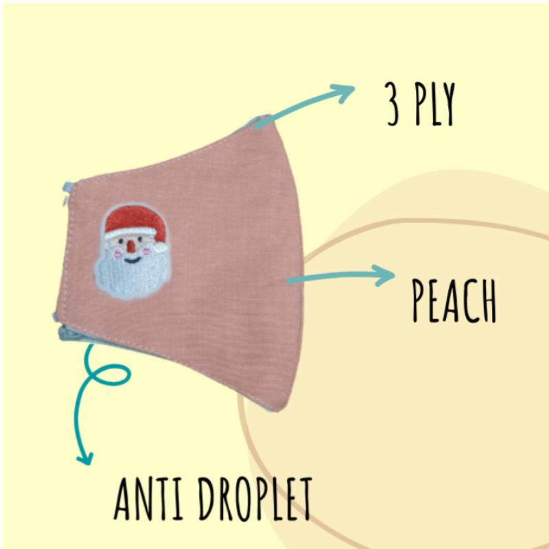 masker wajah kain 3 ply [masker edisi natal] hampers wisuda natal christmas