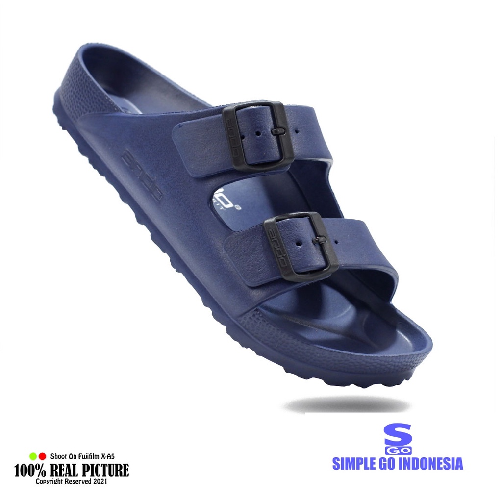 Sendal pria selop karet original sandal cowok laki laki dewasa model slip on distro casual ando sultan promo lebaran cod murah keren 39-43