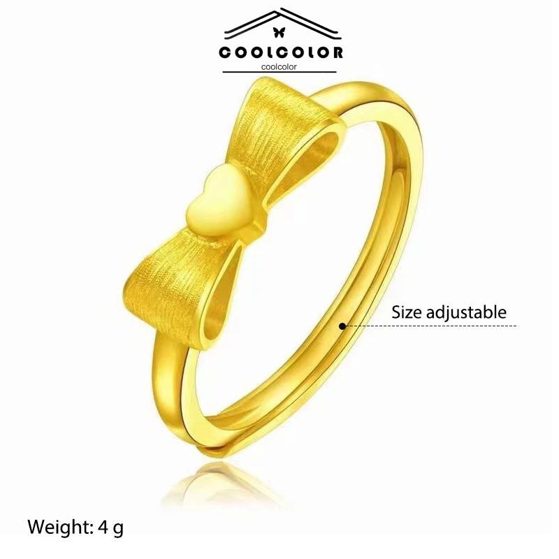 COD❤️Cincin kupu-kupu Busur Pembukaan Jari Telunjuk Disesuaikan Anti Karat Dan Luntur Mewah Aksesoris Fashion Perhiasan Fashion Simple Murah