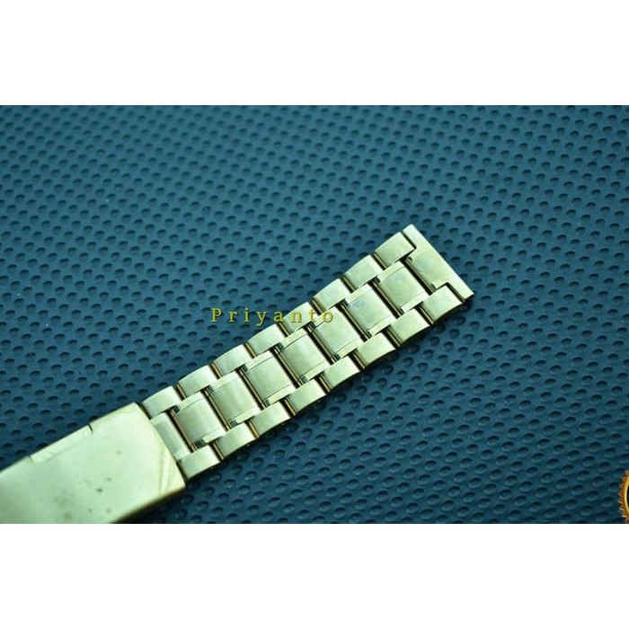 TALI JAM RANTAI 18 20 22mmMETAL STAINLESS STELL THICK WATCH STRAP GOLD