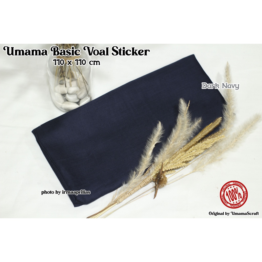 Hijab Basic Voal Umama Jilbab Segi Empat Polos Umama Kerudung Polos Segi Empat Part 2-DARK NAVY