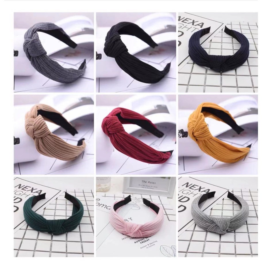 Bando Korea Bandana Wanita Murah Bando Polos Bando Simpul Aksesoris Rambut Wanita Import