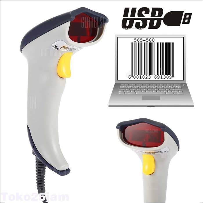 USB Laser Barcode Scanner Kabel 2 Meter | Scan Barcode Laptop / PC