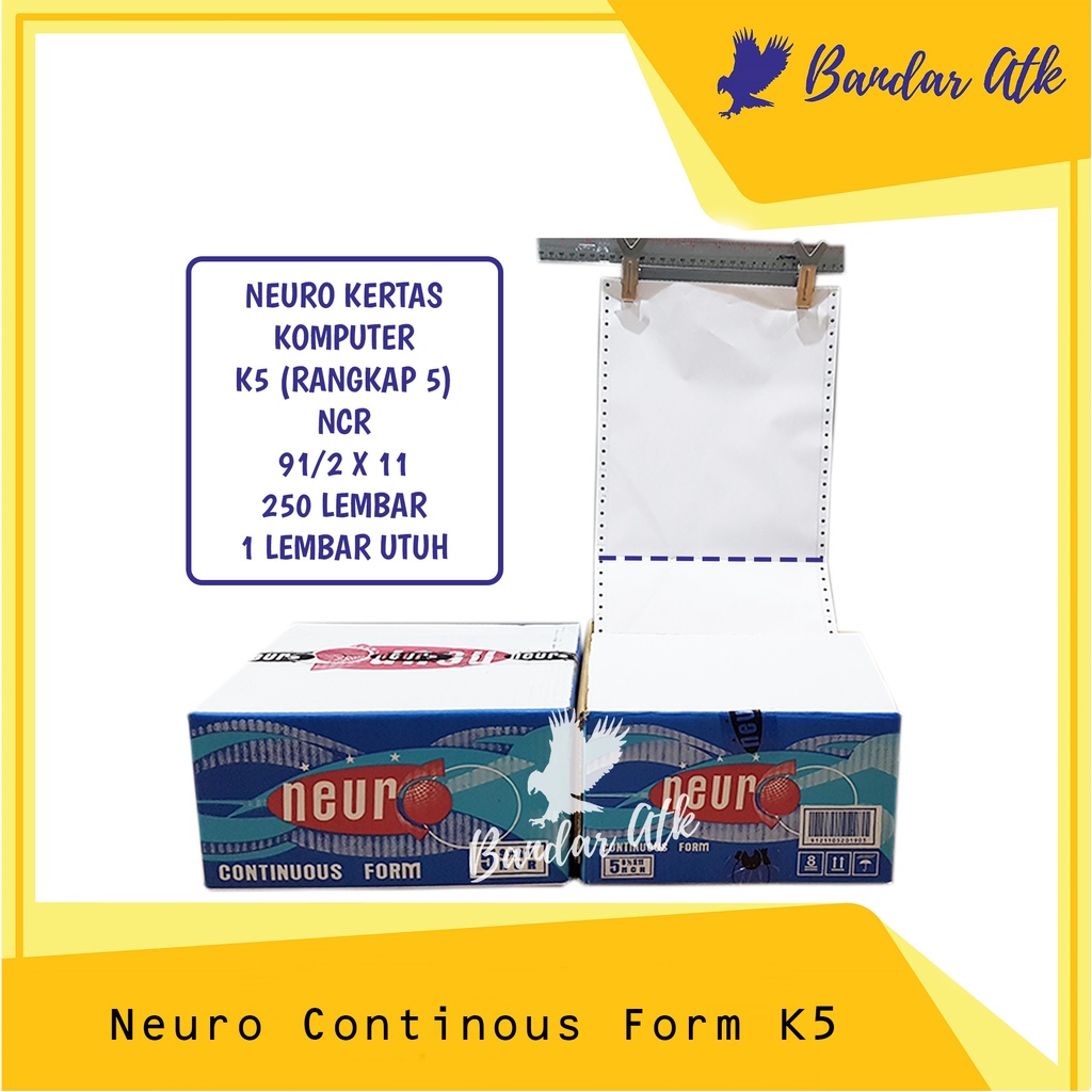 

NEURO Continous Form 91/2 x 11 5 PLY (K5 NEURO) NCR Kertas Komputer [1 BOX]