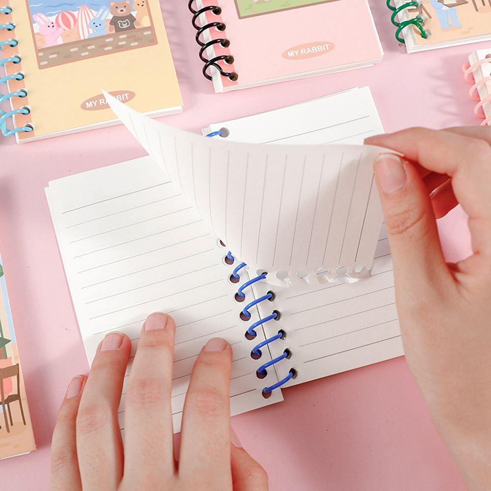 Lanfy Mini Diary Notebook 80halaman Portable Kawaii Journal Planner Alat Tulis Sekolah Supply Sketchbook Bunny Kids Diary Book