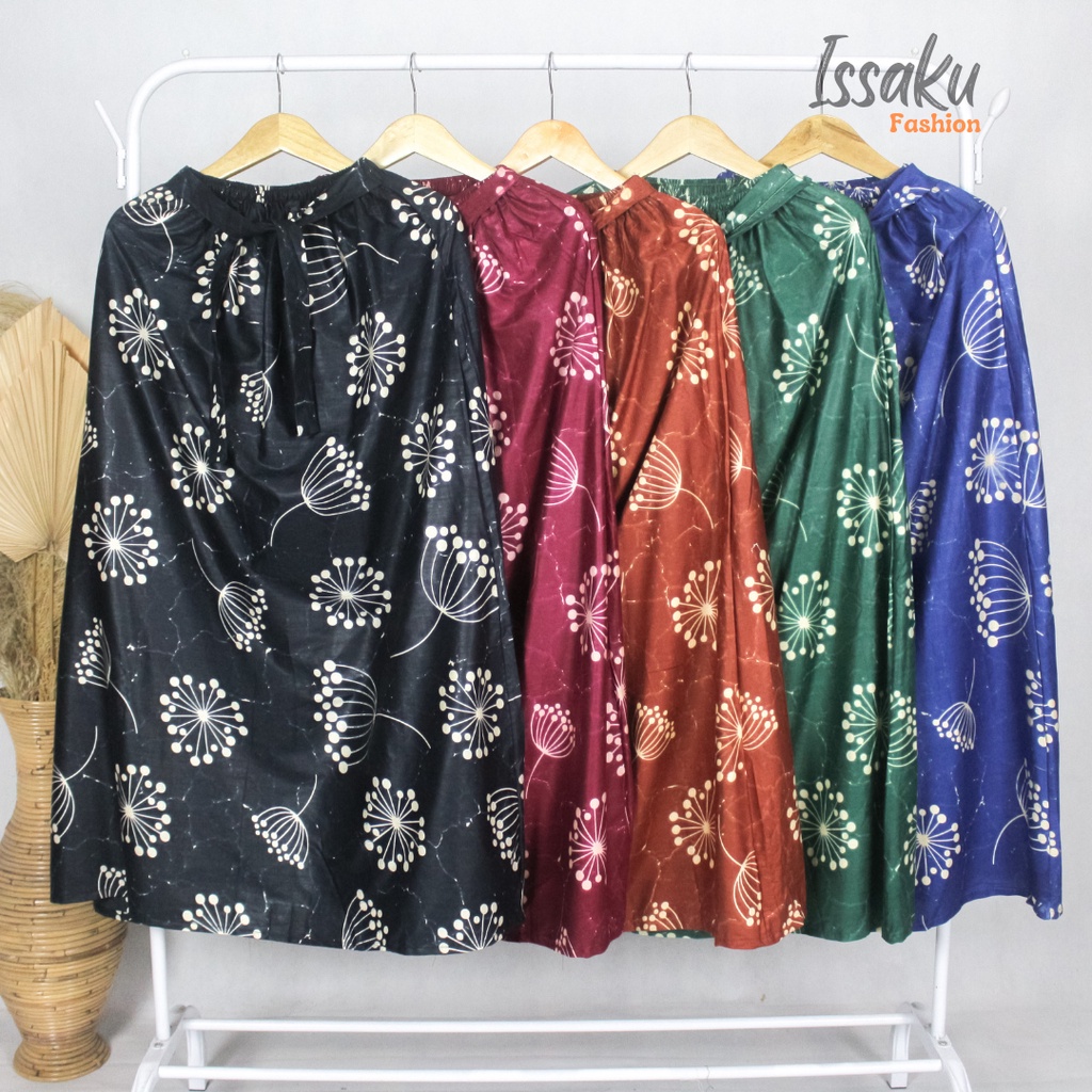 Rok Klok Payung Wanita Motif Batik Rayon Kekinian