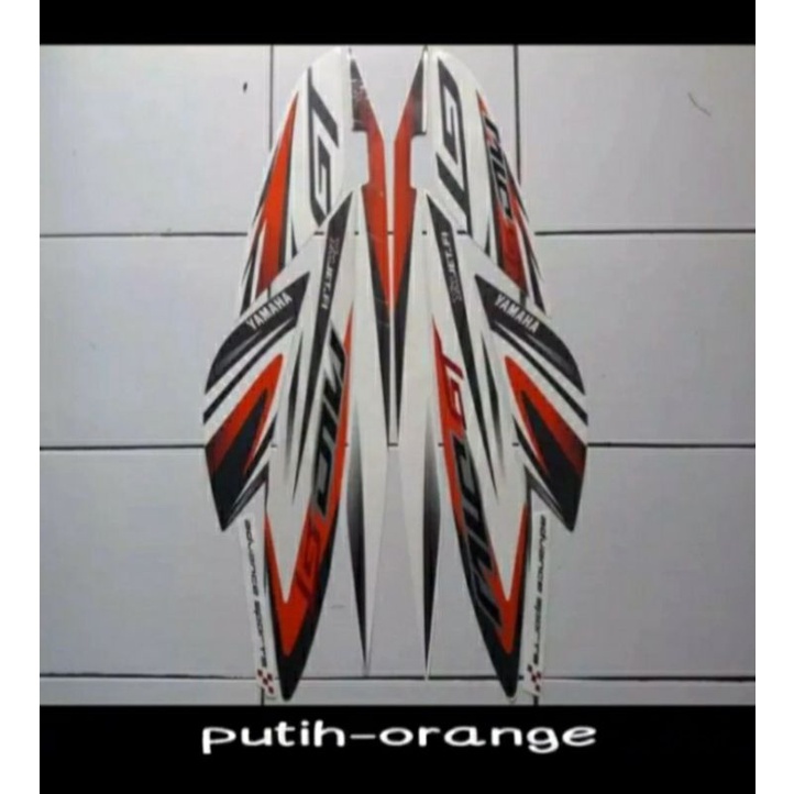 MIO GT TAHUN 2014 2015 WARNA PUTIH ORANGE STANDAR STIKER STRIPING LIS BODY BODI