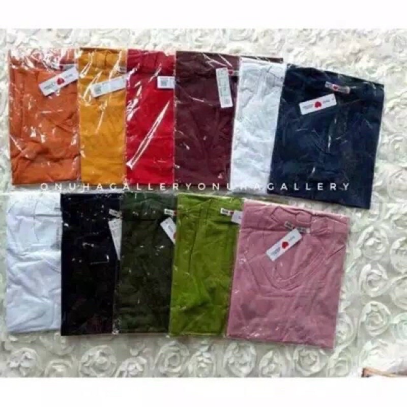KAOS BELLE ASLI Lengan pendek V Neck uk L,XL,XXL