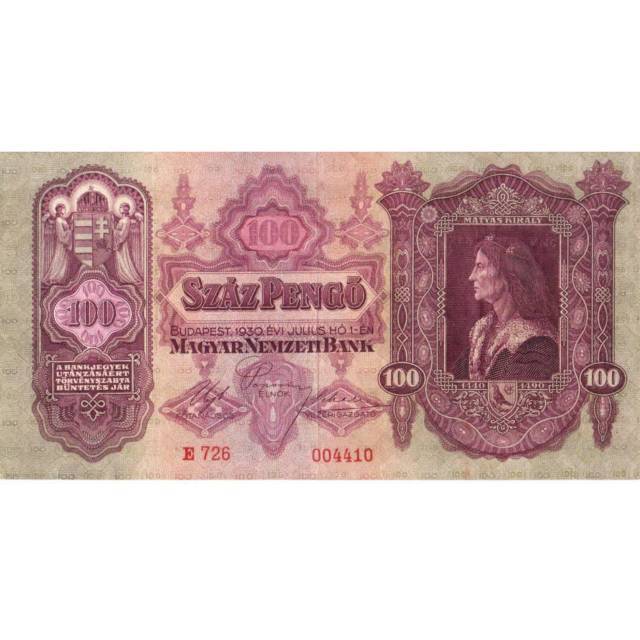 Uang Kuno Luar 100 Pengo Hungaria Tahun 1930