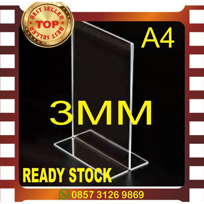 

CUCI GUDANG acrylic standing brosur a4 3mm 2 sisi