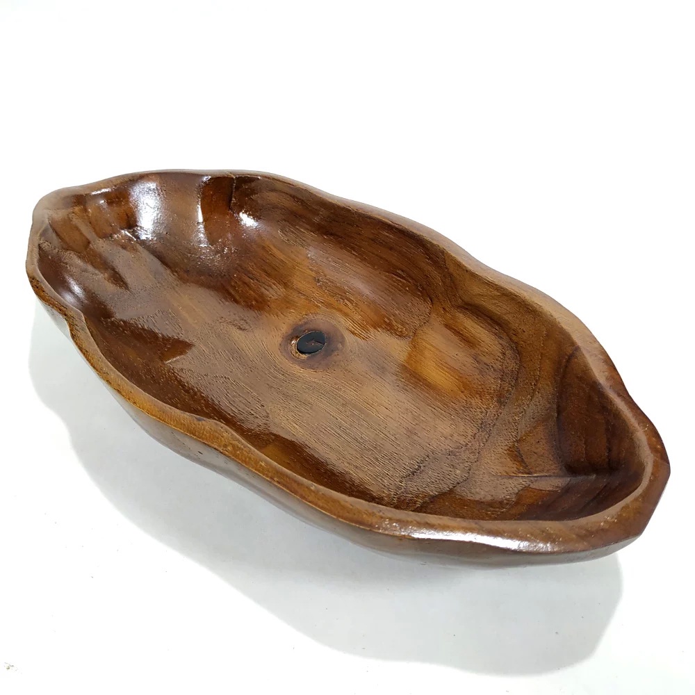 Kerajinan Kayu Jati Model Daun Asbak Rokok Unik