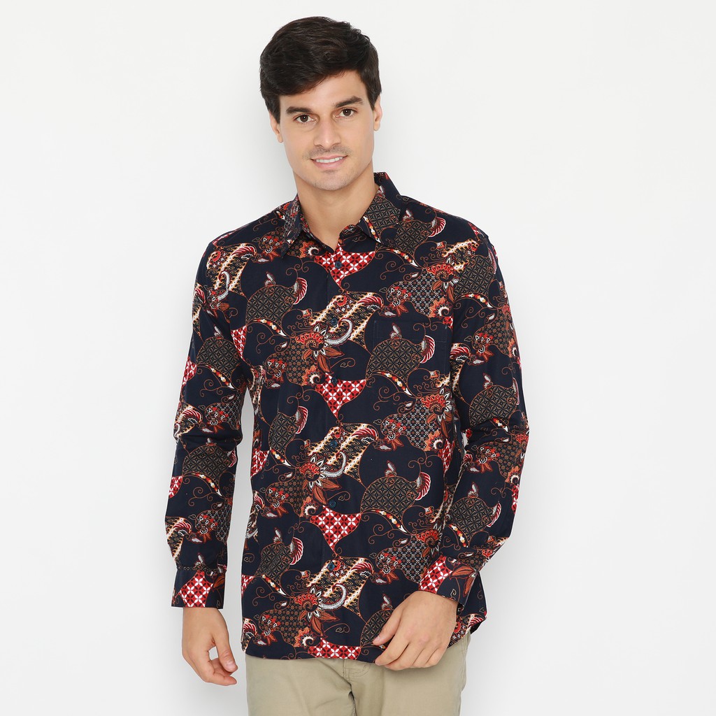 Platini Kemeja Batik Pria Lengan Panjang Batik Merah 460517