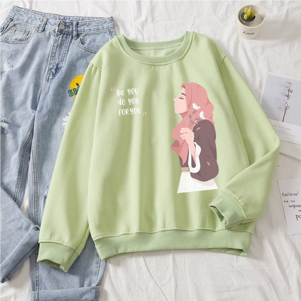 Be You Sweater Wanita Oversize Fleece Size  M - XXL