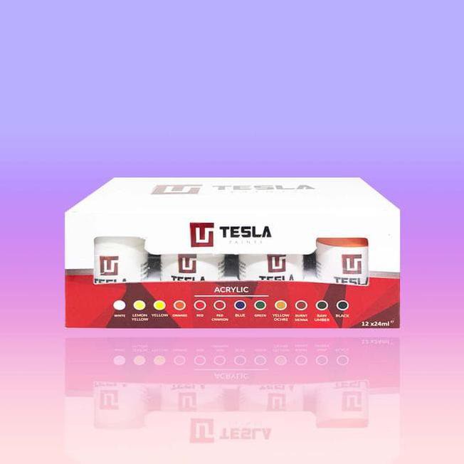 

Ready Stok! Hot Sale Tesla Acrylic Paint / Cat Akrilik Set (12 X 24Ml) Terjarmin Murah