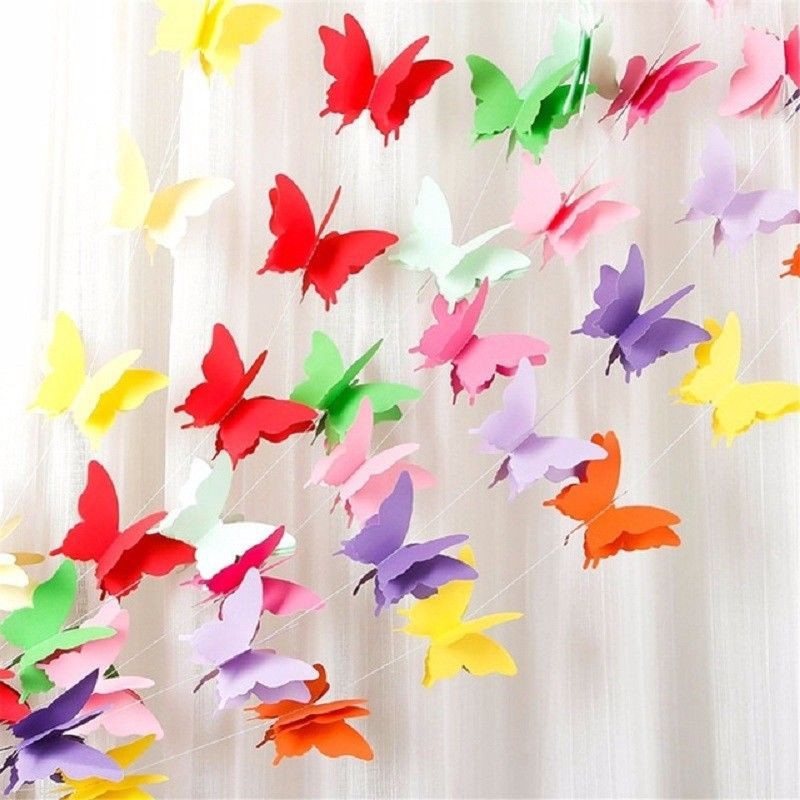 Paper Garland Wedding Butterfly Hanging Party Banner Decor