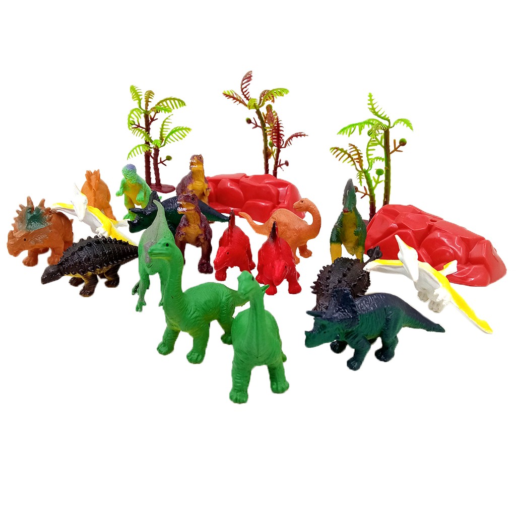 Mini Dinosaurus Animal World Tabung isi 18pcs Mainan Miniatur Dino