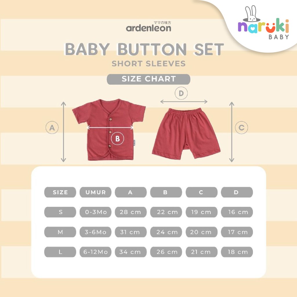 Ardenleon Baby Button Set Arden Leon Baju Setelan Bayi (NEW COLOR)