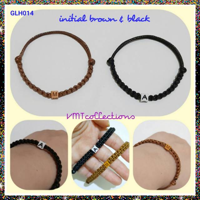 VMT - GELANG INITIAL NAMA / GELANG TALI KOREA / GELANG HURUF
