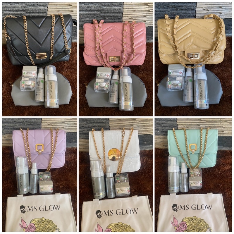 MS GLOW PAKET PERAWATAN WAJAH FREE GIFT BEBAS PILIH (SCARLETT HELM GRACE AND GLOW EMAS TAS) Original 10000%-5