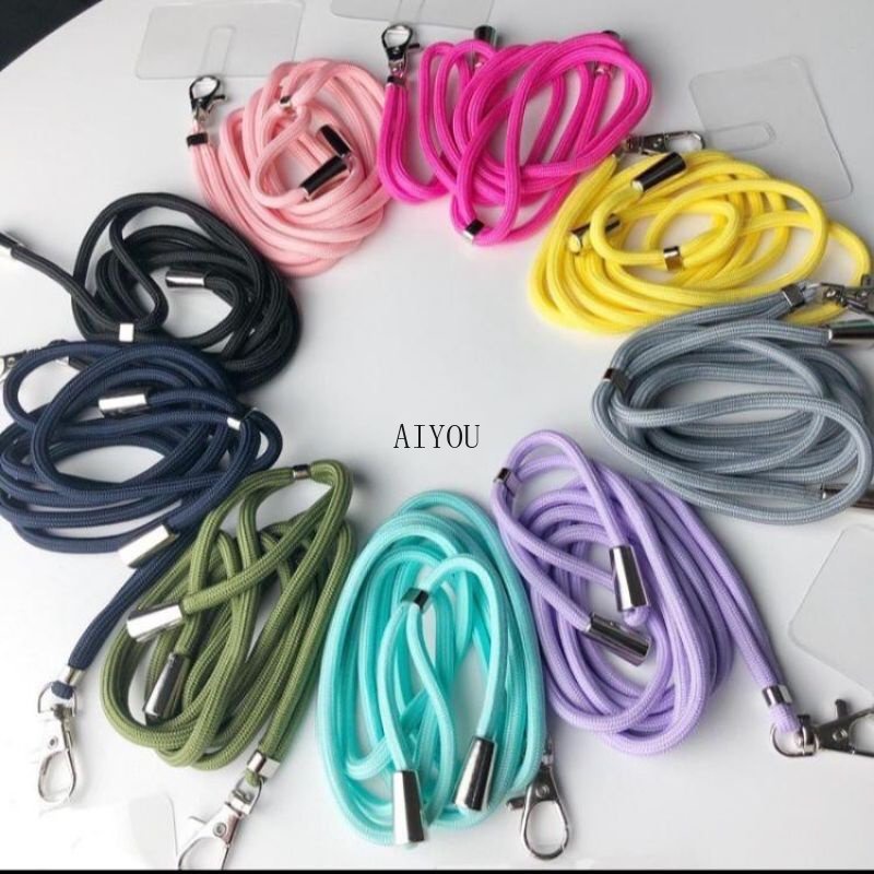 TALI CASHING / CASE GANTUNGAN KALUNG HP / LANYARD WARNA WARNI PORTABLE / UNIVERSAL 12 Warna / 1.5m