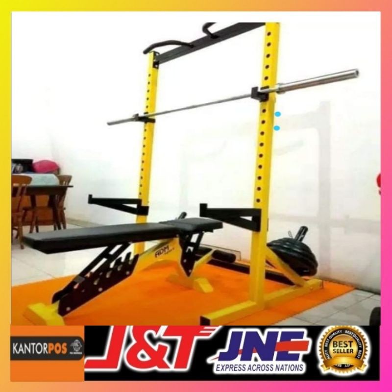 alat olahraga power rack multipungsi(original)alat angkat beban-home gym fitnes