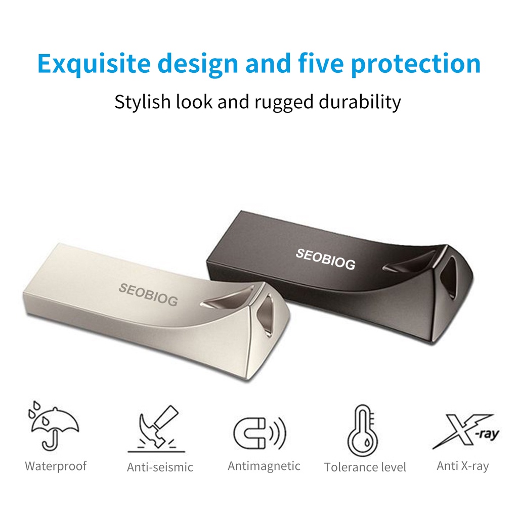 (Huluboy) Seobiog Flash Memory Stick Usb 3.1 Transmisi Kecepatan Tinggi Bahan Metal Untuk Speaker