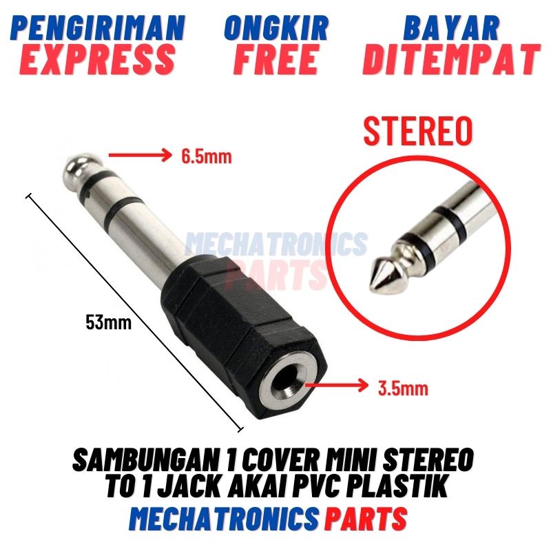 [SOC-9114] SAMBUNGAN 1 COVER MINI STEREO TO 1 JACK AKAI STEREO PVC PLASTIK