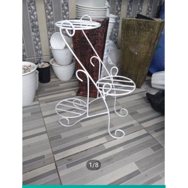 rak pot bunga besi/rak pot tanaman/stending pot susun 3