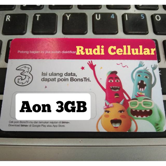 Voucher Fisik Tri Aon 3GB 1Thn